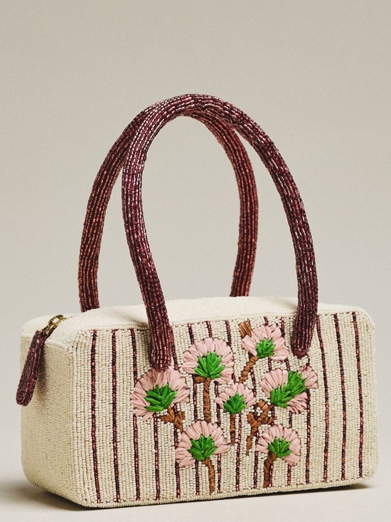 Anthropologie Handbags - Last One! Anthropologie Flower Beaded Box Bag Shoulder Purse NWT